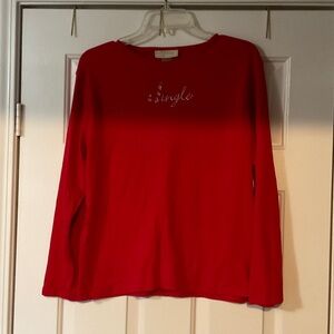 Red Long Sleeve Women's Christmas “ Jingle” Top